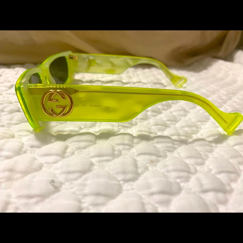 Neon Gucci Sunglasses Rectangular - image 3